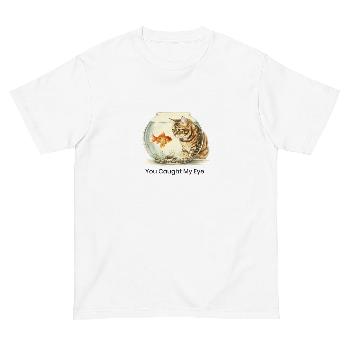 猫Tシャツ｜Goldfish and Cat｜金魚と猫  和風アート