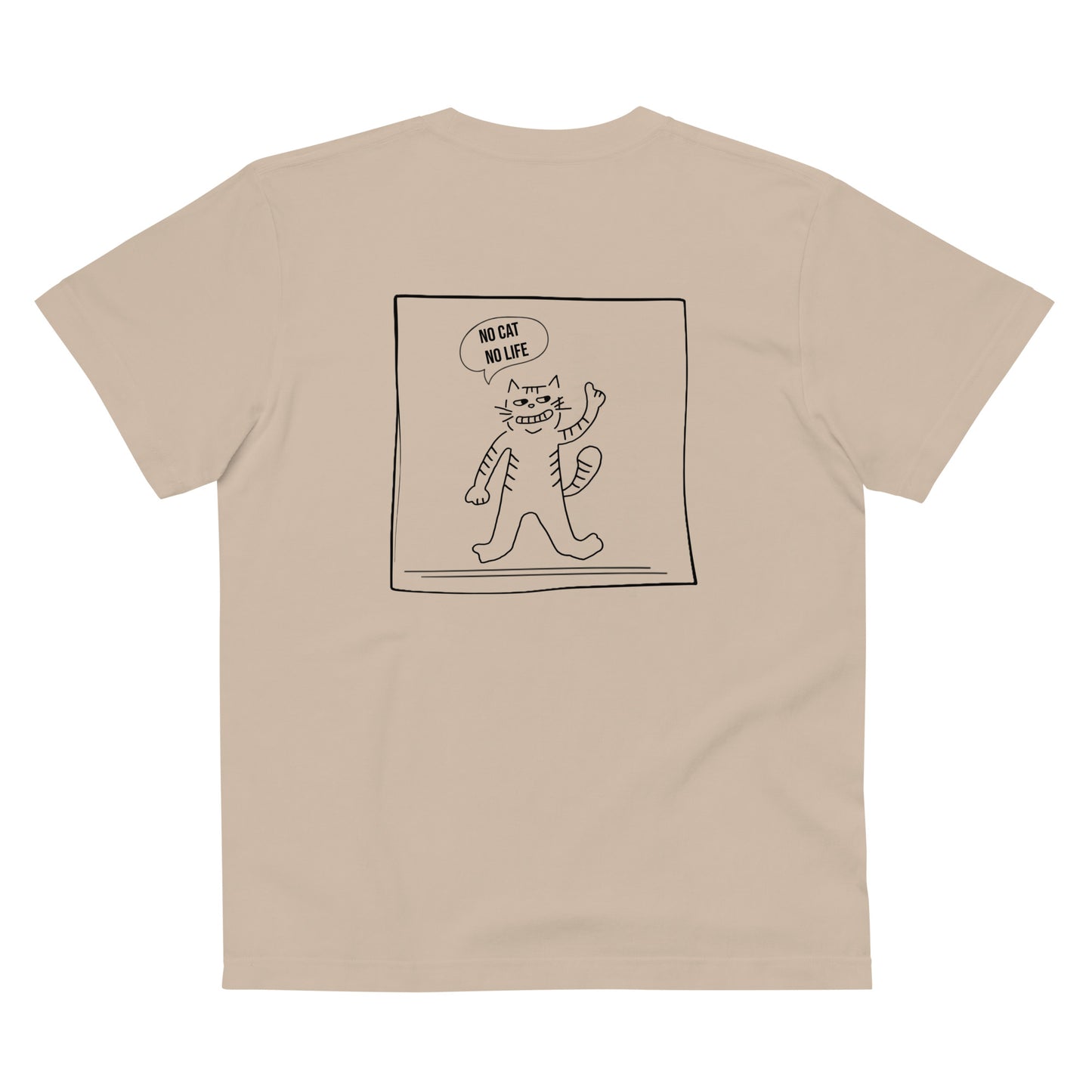 【バックプリント】ユニセックスハイクオリティーTシャツ | United Athle 5001-01 | No Cat No Life